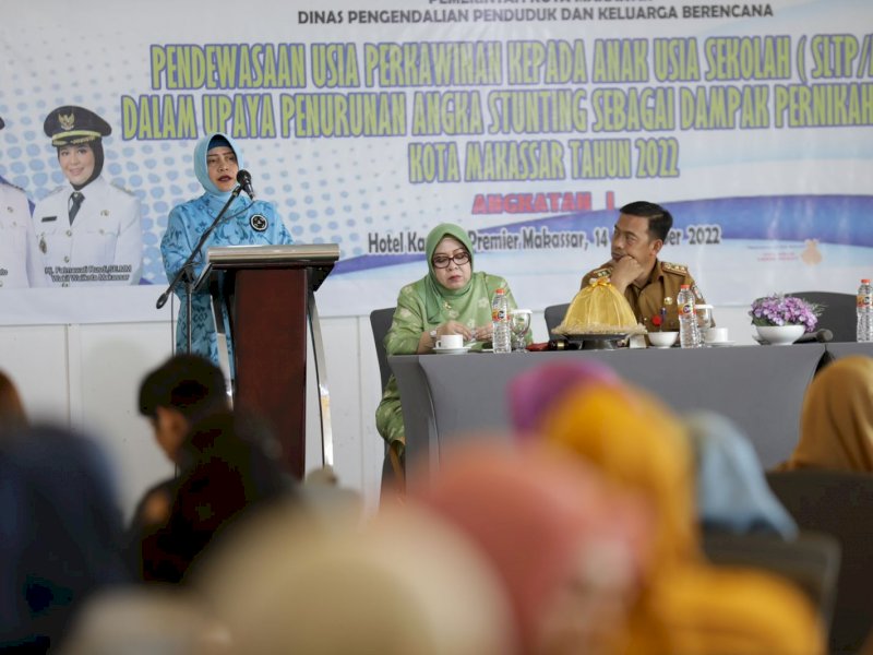 DPPKB Kota Makassar gelar Sosialisasi Pendewasaan Usia Perkawinan Cegah Stunting, yang digelar di Hotel Karebosi Premier, Senin (14/11/2022).
