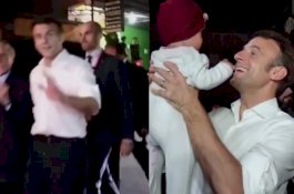  Presiden Prancis Tiba-tiba Turun dari Mobil untuk Menyapa Warga Bali, Gendong Hingga Cium Bayi