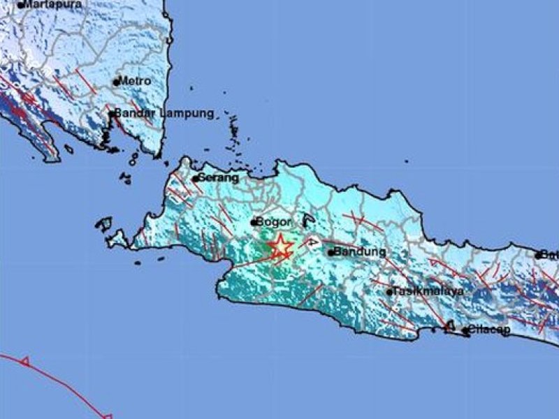 Titik gempa M 5,6 Cianjur.