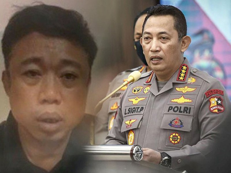 Kapolri Jenderal Listyo Sigit Prabowo (kanan) dan Ismail Bolong (kiri).