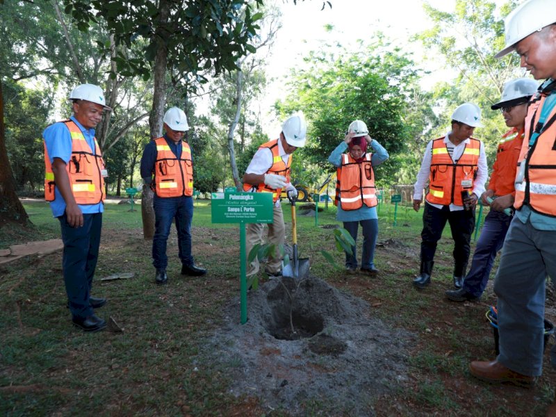 Staf Ahli Menteri ESDM Bidang Ekonomi Sumber Daya Alam, Sampe L. Purba menanam pohon polonangka di kawasan PT Vale Indonesia. (Foto: istimewa)