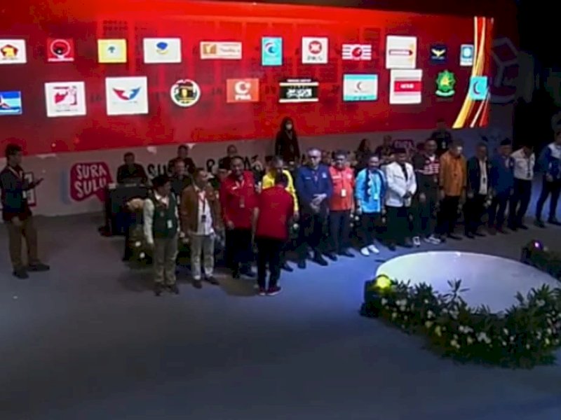 Penetapan nomor urut parpol peserta Pemilu 2024 dalam pleno KPU di kantor KPU RI, Jl Imam Bonjol, Menteng, Jakarta Pusat, Rabu (14/12/2022) malam. (dok.YT KPU RI).