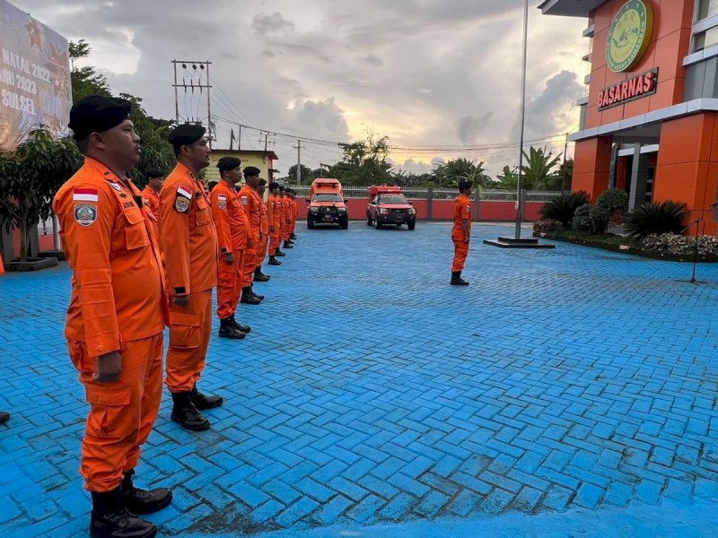 Basarnas Sulsel apel Siaga SAR Khusus jelang Nataru, Senin (19/12/2022).
