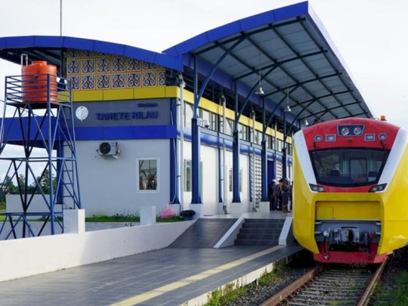 Terminal penumpang Tanete Rilau. Kereta Api Makassar-Parepare Masih Gratis. Jejakfakta/Foto: Dok. Ditjen Perkeretaapian Kemenhub

