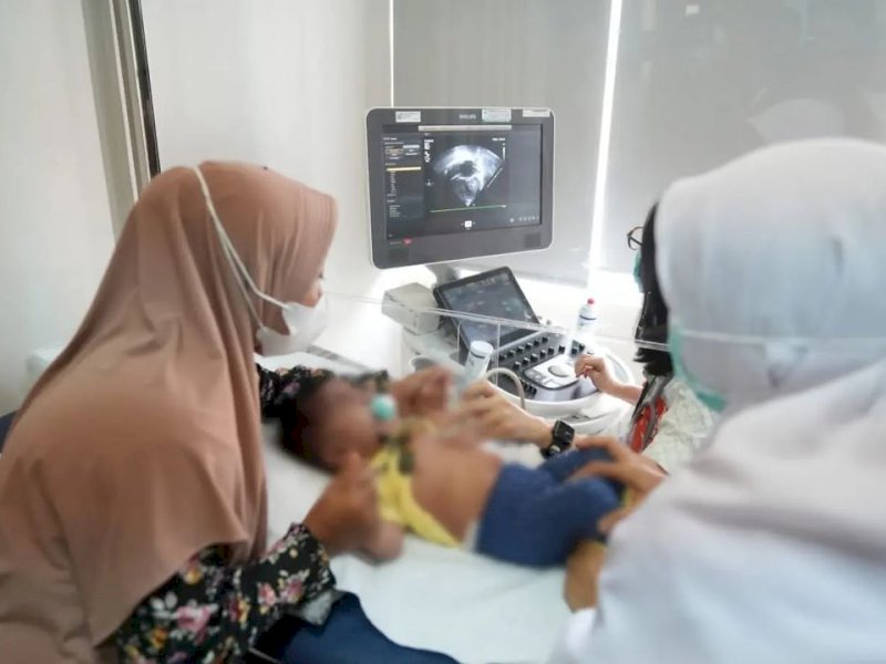 Pasien kelainan pada jantung asal Sulsel yang dirawat di Rumah Sakit Umum Pusat Nasional Dr Cipto Mangunkusumo (RSCM), Jakarta. @jejakfakta/Ist.