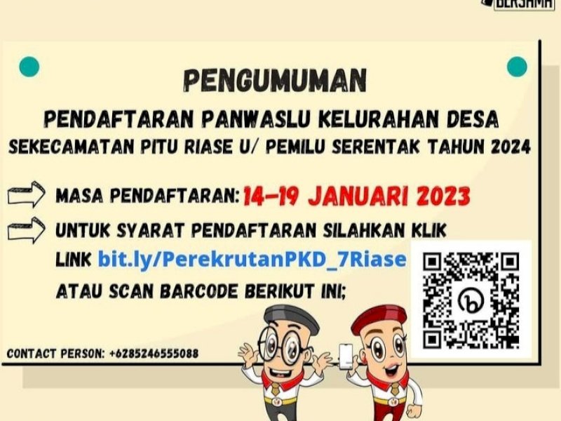Pendaftaran Panwaslu Kelurahan/Desa di sejumlah Kabupaten/Kota di Sulawesi Selatan diperpanjang. @Jejakfakta/Ist.