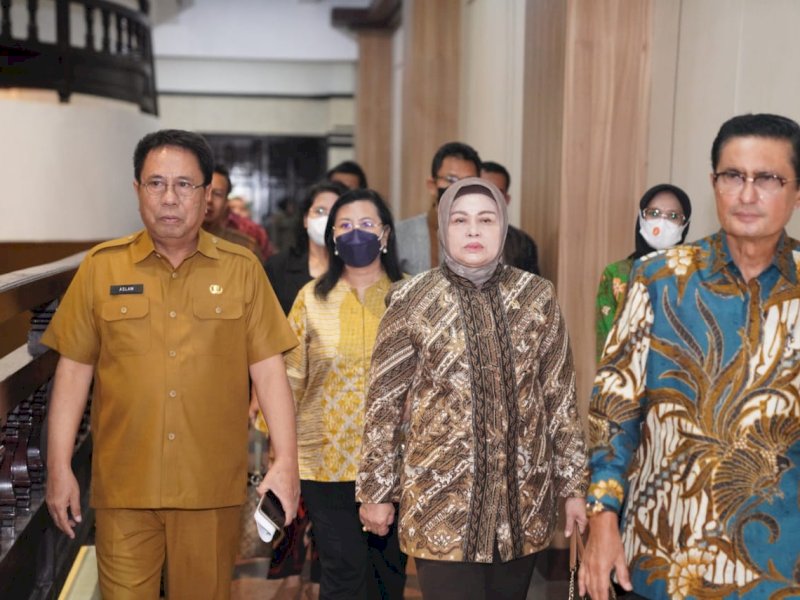 Pj Sekda Sulsel Andi Aslam Patonangi menerima kunjungan kerja Komite IV DPD RI di Kantor Gubernur Sulsel, Senin (30/1/2023). @Jeja