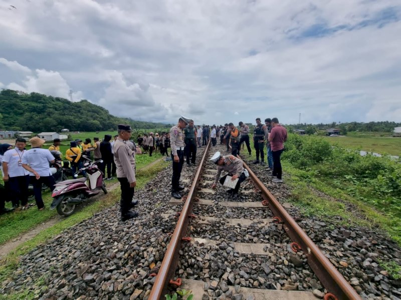 Olah kejadian warga tertabrak kereta api. (Dok. Jejakfakta.com/Ist)