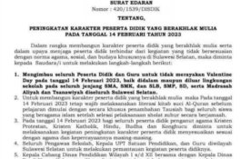 Pemprov Sulsel Larang Perayaan Valentine