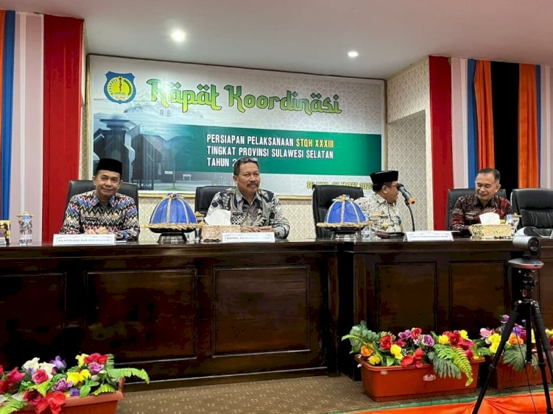 Rakor) Persiapan Pelaksanaan Seleksi Tilawatil Quran dan Hadits (STQH) XXXIII tingkat Provinsi Sulawesi Selatan Tahun 2023 di Selayar, Kamis (2/3/2023). @Jejakfakta/dok. Kemenag Sulsel