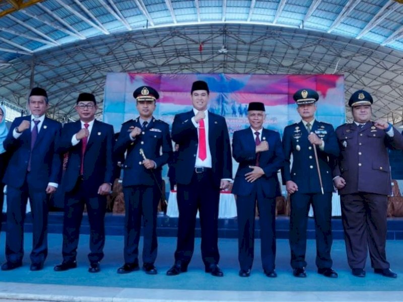 Bupati Pangkep Muhammad Yusran Lalagau (MYL) berjabat pemerintahan di Pangkep. @Jejakfakta/Ist.