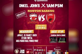 Onkel John's dan IAMPSM Gelar Nobar PSM vs Madura United di Parkiran Mal Pipo