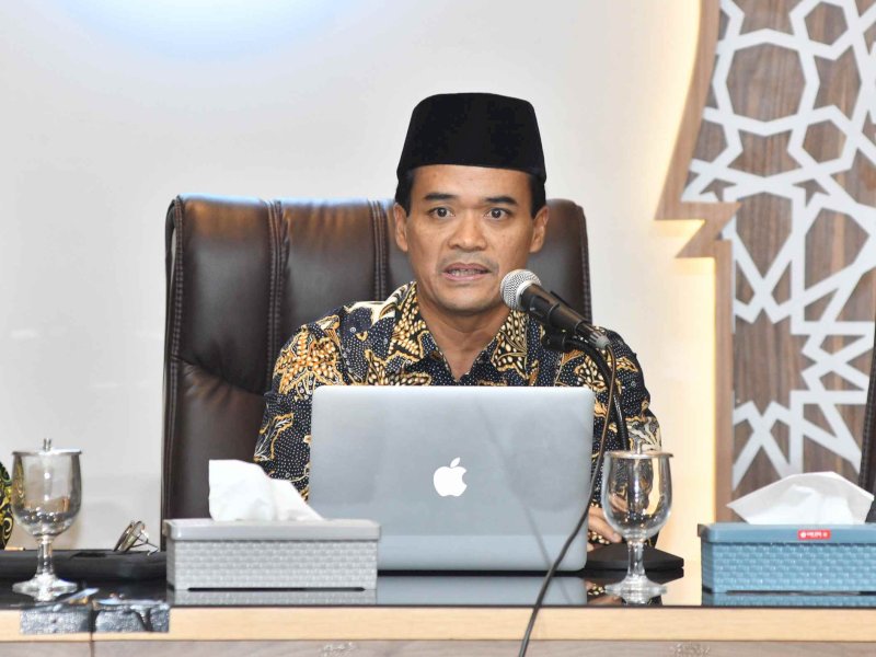 Gun Gun Heryanto Wakil Ketua Komisi Informasi dan Komunikasi MUI dalam Ekspos Hasil Pemantauan Siaran Ramadhan 2023 paruh pertama, di Aula Buya Hamka Kantor MUI Pusat, Kamis (6/4/2023).