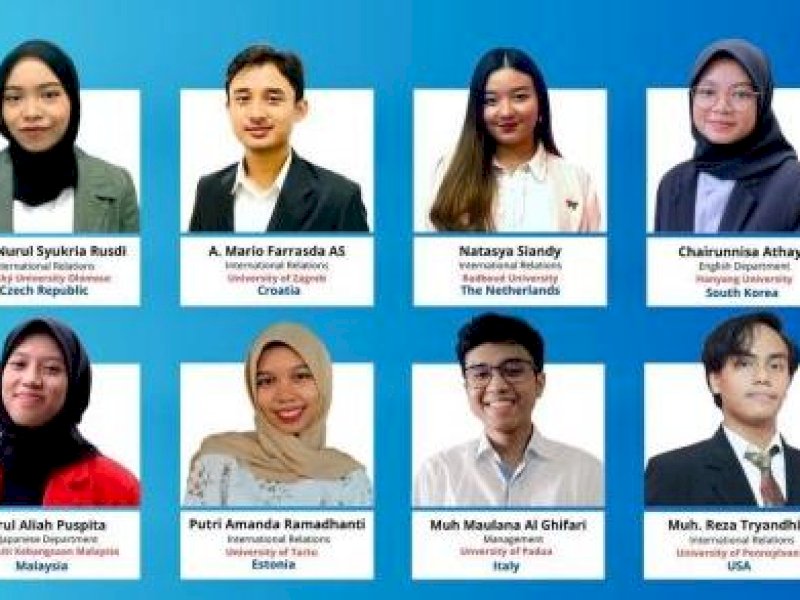 Mahasiswa Unhas yang lolos seleksi untuk studi ke luar negeri melalui program IISMA 2023.