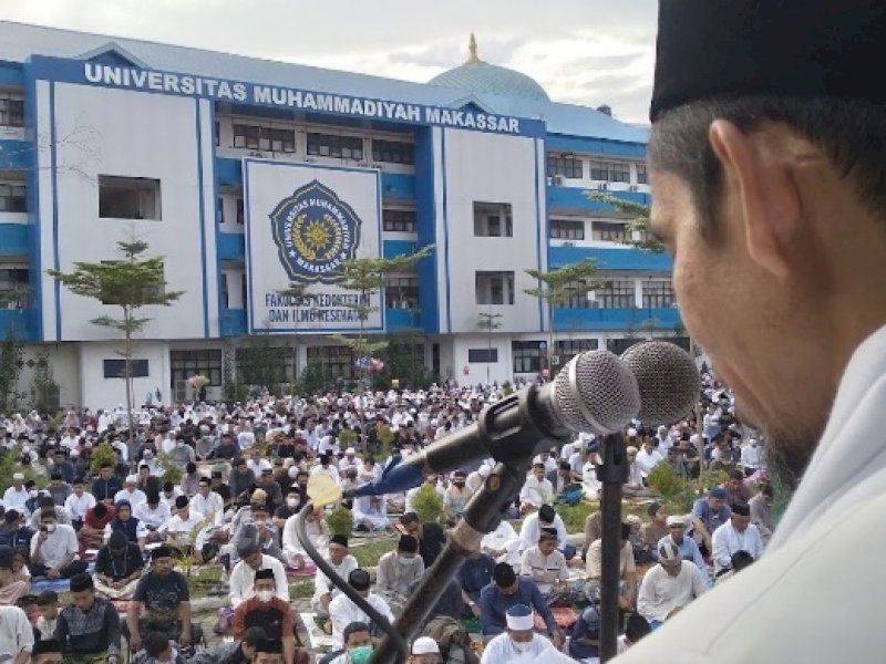 Kampus Universitas Muhammadiyah Makassar, salah satu lokasi pelaksanaan Solat Idul Fitri warga Muhammadiyah di Makassar, Senin (31/03/2025). @Jejakfakta/Nurdin Amir