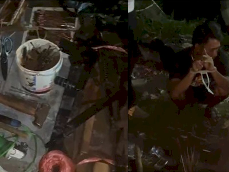 Pelaku dan barang bukti. (Foto : Jejakfakta/Ist)