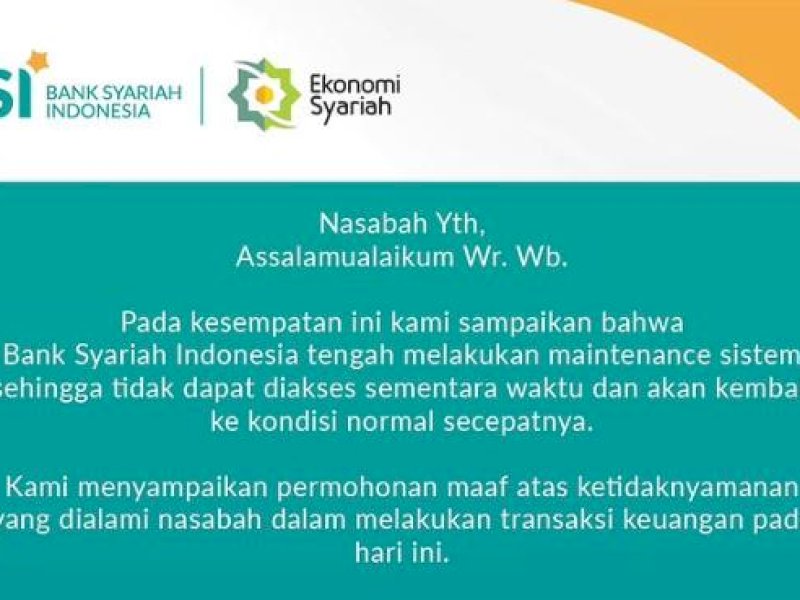 Respons BSI terkait aduan nasabah yang belum bisa menggunakan sejumlah layanan Bank Syariah Indonesia (BSI) yang error sejak Senin (8/5/2023).