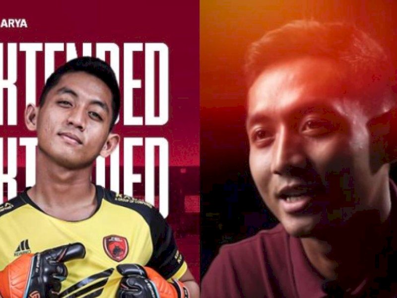 Kiper utama PSM Makassar Reza Arya Pratama resmi perpanjang kontrak bersama Juku Eja di Liga 1 musim 2023/2024.  @Jejakfakta/dok. PSM