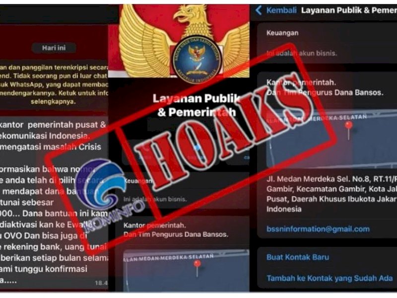 Tangkapan layar pesan Telegram yang berisi dana bantuan langsung tunai sebesar Rp2.700.000 yang mengatasnamakan Badan Siber dan Sandi Negara (BSSN).