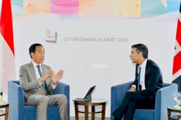 Pertemuan Presiden Jokowi dan PM Rishi Sunak di Jepang Bahas Energi Surya dan Hibah Inggris USD 11 Juta