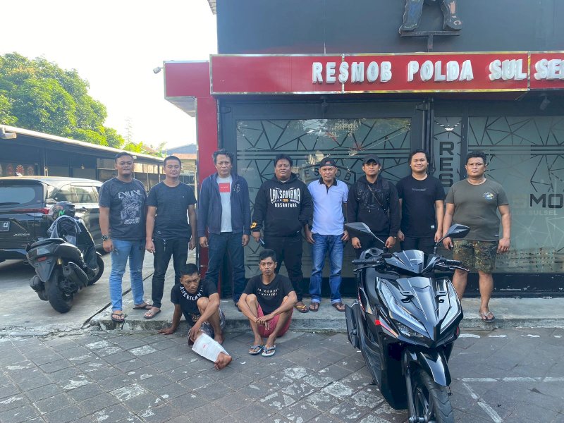 Tim Resmob Polda Sulsel mengamankan seorang Pria di Makassar berinisial A (31) usai melakukan pencurian dengan tindak kekerasan di Kota Parepare. @Jejakfakta/dok. resmob polda sulsel