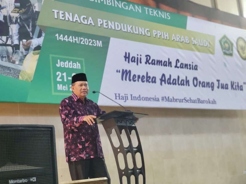 Konjen RI di Jeddah Eko Hartono meminta para tenaga pendukung untuk memanfaatkan Bimtek ini dengan baik agar memahami tugas dan fungsinya. @Jejakfakta/dok. Kemenag RI