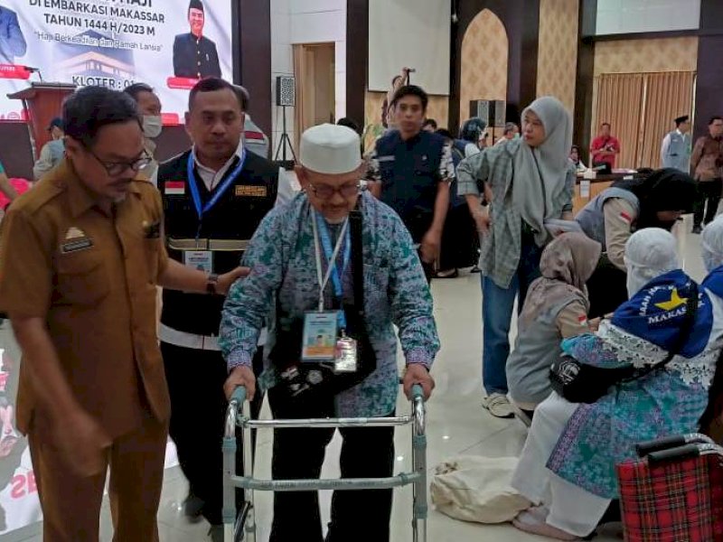 Jemaah calon haji di Asrama Haji Sudiang Makassar. @Jejakfakta/dok Humas Kemenag