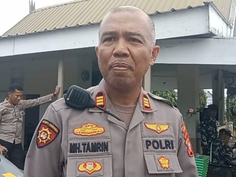 Kapolsek Biringkanaya Makassar, AKP Muhammad Tamrin. Polri dan TNI memastikan kawasan Asrama Haji Sudiang Makassar aman. @Jejakfakta/Samsir