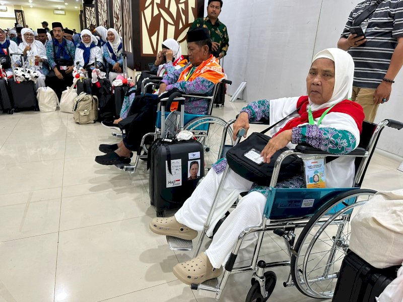 Jemaah Haji Lansia. Menteri Agama berpesan semua petugas yang mendampingi mesti memberi pelayanan yang maksimal terutama pada jamaah lansia. @Jejakfakta/dok. Kemenag Sulsel