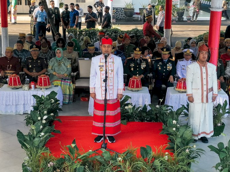 Gubernur Andi Sudirman Sulaiman bertindak sebagai Inspektur Upacara Hari Lahir Pancasila Tahun 2023, Kamis (1/6/2023). @Jejakfakta/dok. Humas Pemprov Sulsel