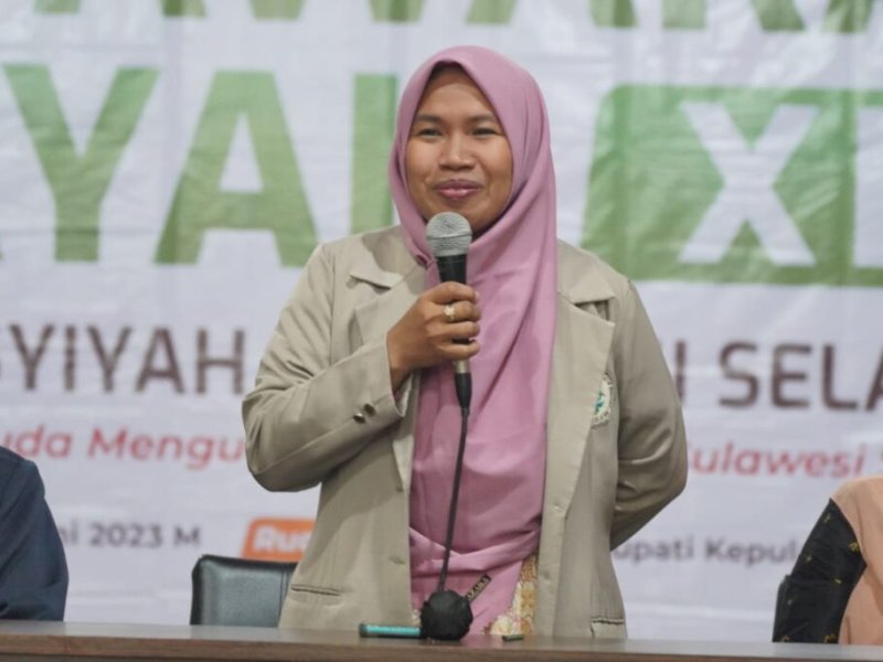 Ketua terpilih Nasyiah Sulsel, Darnawati Radjab. @Jejakfakta/dok foto: Tim Media Musywil Nasyiah