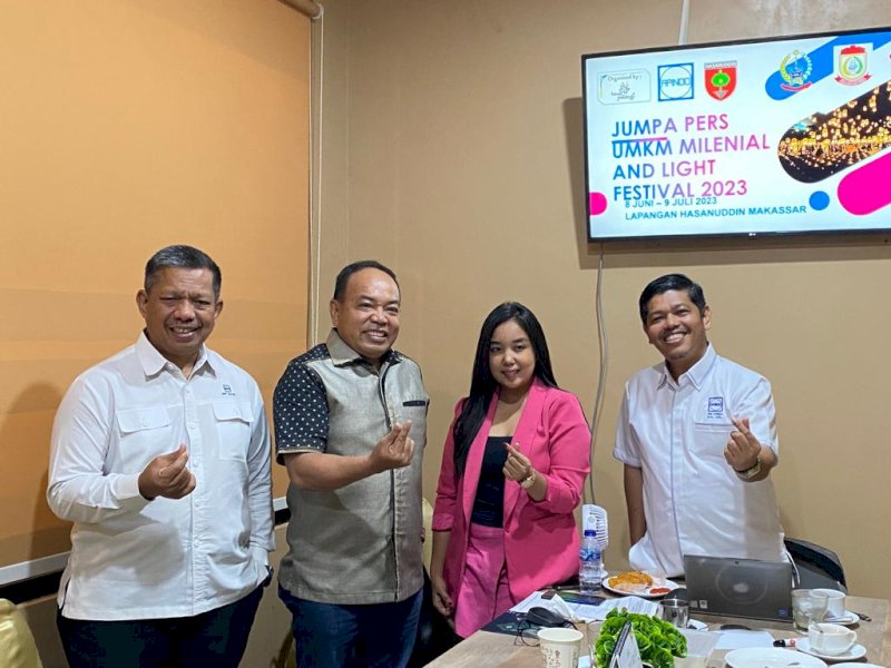 Apindo) Sulsel kerja sama Kodam XIV Hasanuddin menggelar Ligth Festival di Lapangan Hasanuddin, Jalan Jenderal Sudirman, Makassar pada tanggal 8 Juni hingga 9 Juli 2023. @Jejakfakta/Atri
