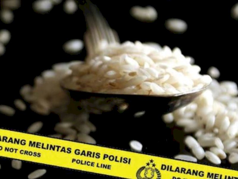 Ilustrasi penipuan beras. 