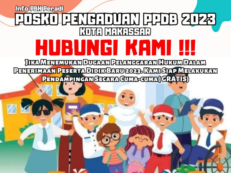 Posko Pengaduan Penerimaan Peserta Didik Baru (PPDB) Tahun Ajaran 2023 ini bertempat di kantor PBH Peradi Makassar, jalan Dr. Sam Ratulangi Nomor 85 B, Kota Makassar, setiap hari kerja mulai pukul 09.00 wita hingga pukul 17.00 wita. @Jejakfakta/dok. Peradi Makassar