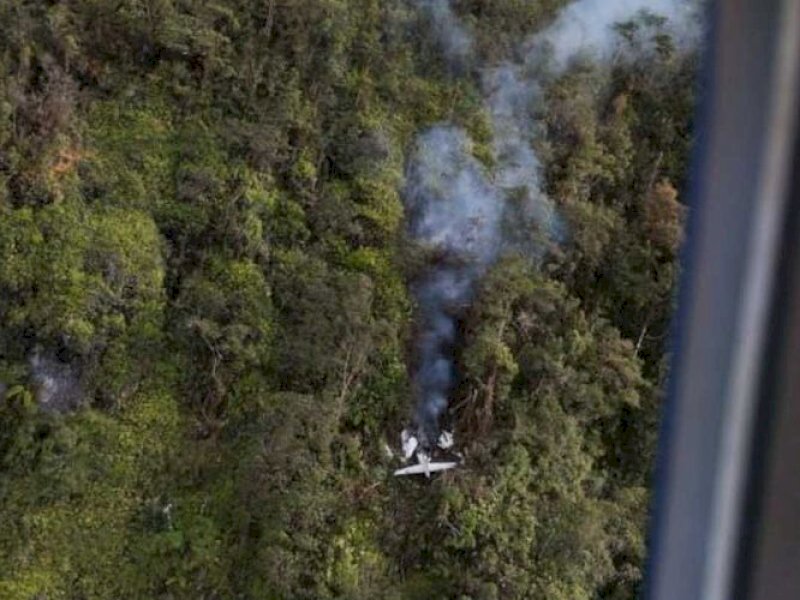 Pesawat Semuwa Aviasi Mandiri Air atau SAM Air ditemukan jatuh ke daerah bukit Distrik Elelim, Kabupaten Yalimo, Papua Pegunungan, Jumat (23/6/2023).(Ist)