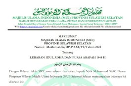 Maklumat MUI Sulsel tentang Puasa Arafah dan Lebaran Iduladha 1444 H