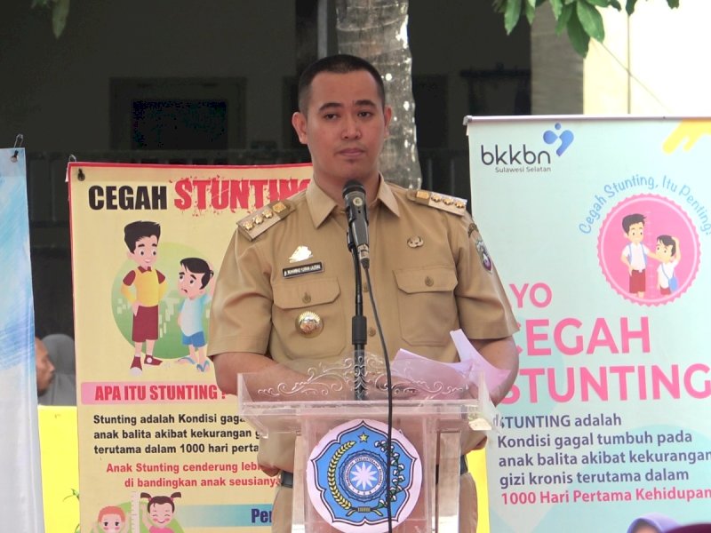 Bupati Pangkep Muhammad Yusran Lalogau (MYL) meresmikan spot gizi dan dapur sehat di Kantor Desa Batara, Kabupaten Pangkep, Senin (26/6/2023).