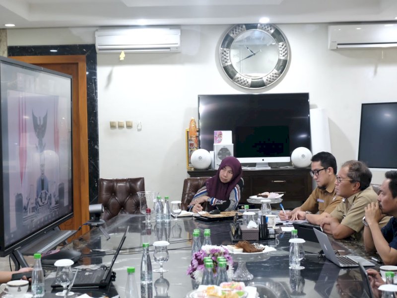Rapat Koordinasi Persiapan Rakernas APEKSI XVI yang digelar secara virtual, Senin (26/06/2023). @Jejakfakta/dok. Humas Pemkot Makassar