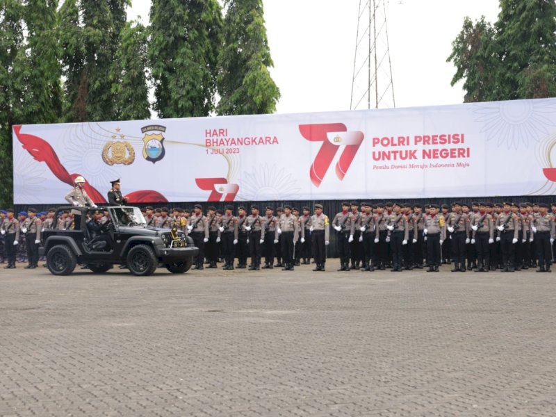 Peringatan Hari Bhayangkara ke-77 di Kantor Gubernur Sulsel, Sabtu (1/07/2023). @Jejakfakta/dok. Humas Pemkot Makassar