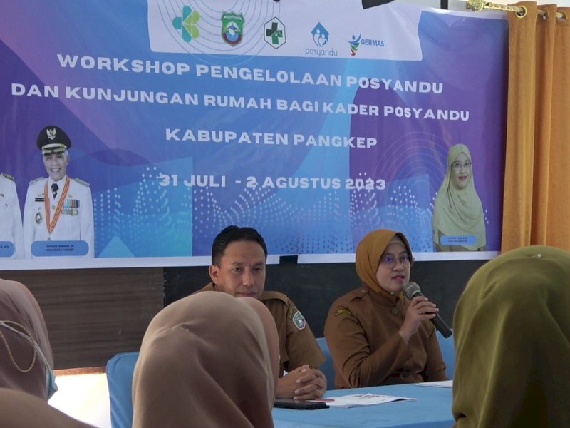 Workshop pengelolaan posyandu dan kunjungan rumah bagi kader posyandu se - kabupaten Pangkep. @Jejakfakta/dok. Humas Pemkab Pangkep
