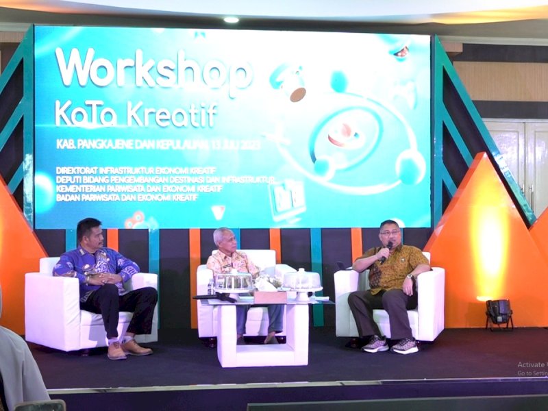 Kemenparekraf menyelenggarakan Workshop KaTa Kreatif di aula rumah jabatan Bupati Pangkep, Kamis (13/7/2023). @Jejakfakta/dok. Humas Pemkab Pangkep
