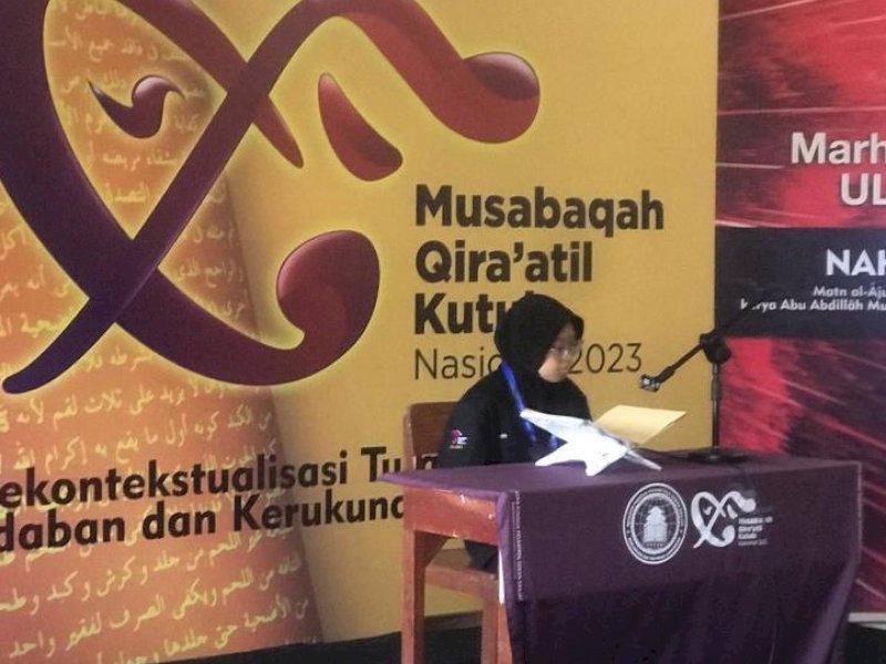 Kafilah provinsi Sulawesi Selatan, salah satu provinsi peraih prestasi terbaik Musabaqoh Qira'atil Kutub (MQK) tingkat Nasional di Pesantren Sunan Drajat, Lamongan, Jawa Timur 10-18 Juli 2023. @Jejakfakta/dok. Kemenag 