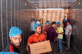 Perdana, Daging 3.000 Kambing DAM Petugas dan Jemaah Haji Dikirim ke Indonesia