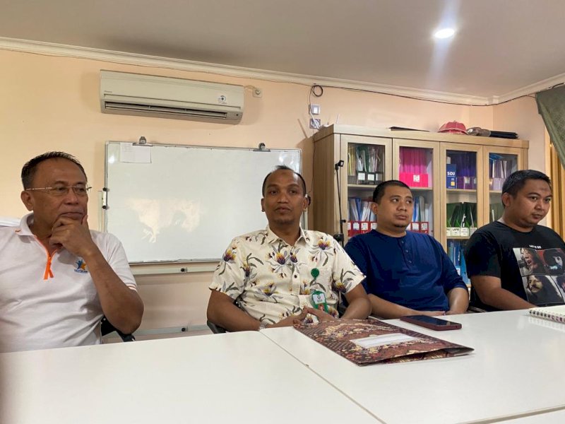 Legal Konsultan RSU Bahagia Makassar, Muhammad Fakhruddin saat ditemui sejumlah wartawan di RSU Bahagia Makassar, Minggu (30/7/2023). @Jejakfakta/Samsir 