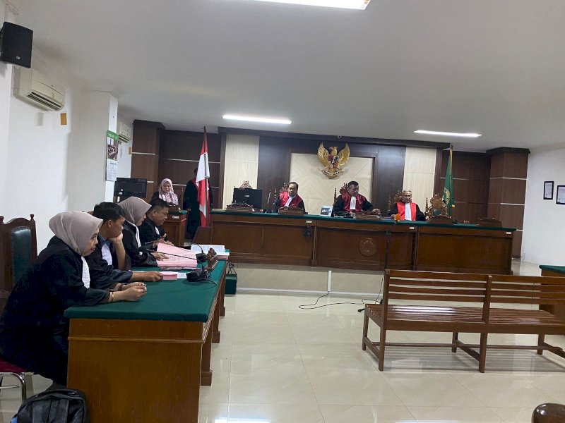 Sidang tuntutan terdakwa Haris Yasin Limpo dan Irawan Abadi di Pengadilan Tipikor Negeri Makassar pada Senin (31/7/2023). @Jejakfakta/Atri