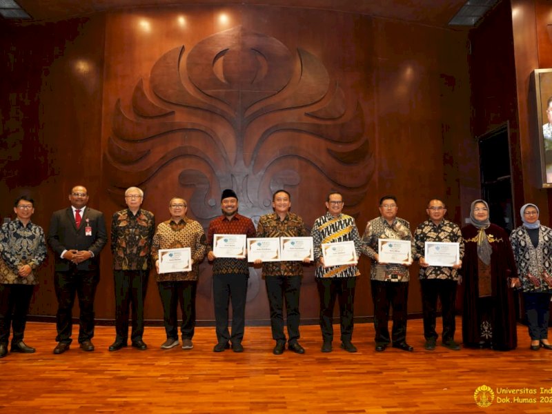 Penerima anugerah UI Green City Metric 2023, di Balai Sidang UI, Depok, Selasa (1/8/2023). 