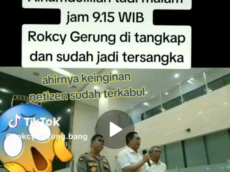 Video Soal Penangkapan Rocky Gerung. @Jejakfakta/ sumber: TikTok/@rocky.gerung..bang])