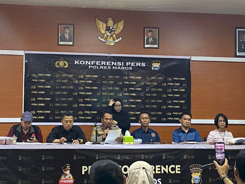 Satreskrim Polres Maros berhasil membongkar jaringan Tidak Pidana Perdagangan Orang (TPPO) prostitusi online di Kabupaten Maros, Kamis (10/8/2023). @Jejakfakta/Atri