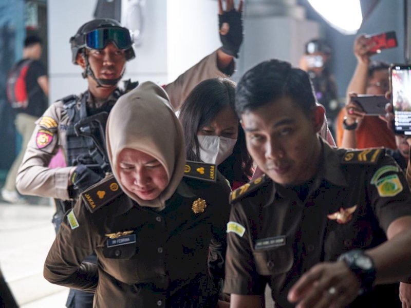 Kejati Sulsel menetapkan dua tersangka dalam perkara dugaan tindak pidana korupsi pada Kantor PT. Pegadaian Cabang Rantepao Tahun 2021 sampai 2022, Rabu (16/8/2023) kemarin. @Jejakfakta/dok. Humas Kejati Sulsel