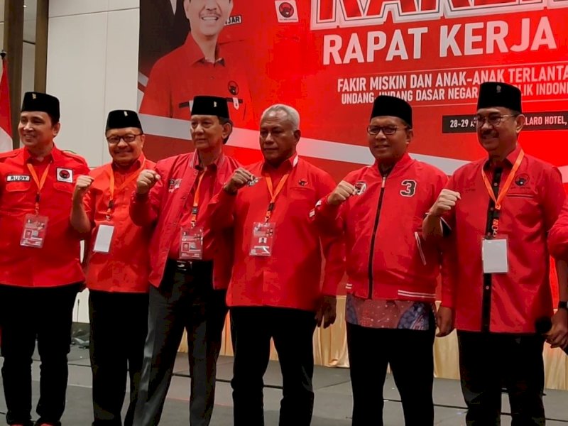 Danny Pomanto resmi bergabung PDIP pada rapat kerja daerah (Rakerda) III PDIP Sulsel, Senin (28/08/2023). @Jejakfakta/Atri 